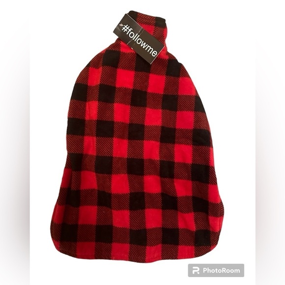 Follow Me red black fleece new with tags Large dog coat Buffalo plaid - Picture 3 of 4